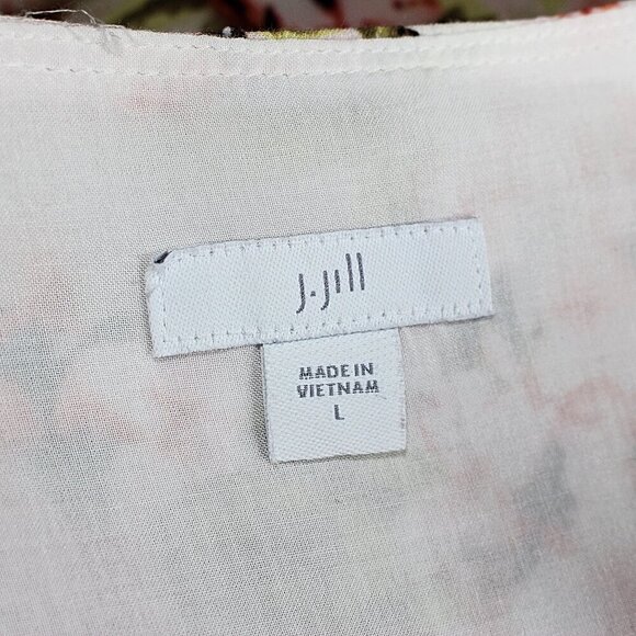 J Jill - Pebble Hydrangea Garden Dipped Hem Midi Dress - Large - Picture 3 of 10